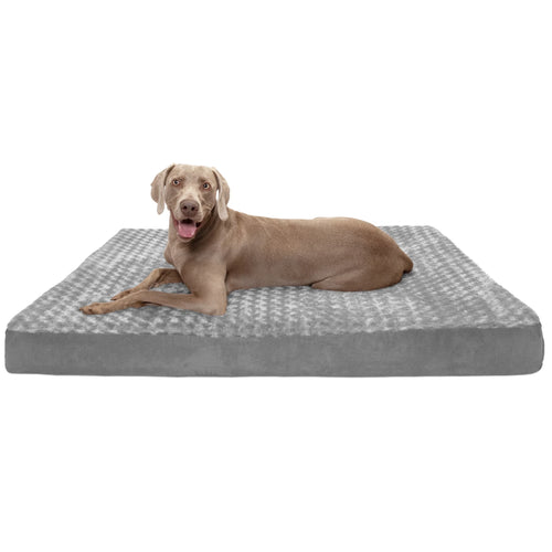 Ultra Plush Cooling Gel-Top Deluxe Orthopedic Mattress Pet Bed, Gray, Jumbo, 1 Count