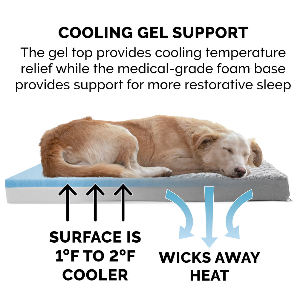 Ultra Plush Cooling Gel-Top Deluxe Orthopedic Mattress Pet Bed, Gray, Jumbo, 1 Count